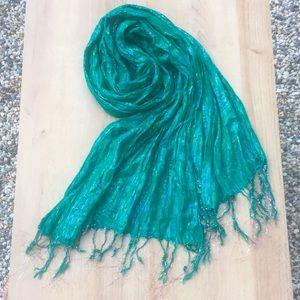 Free people bright green playful scarf